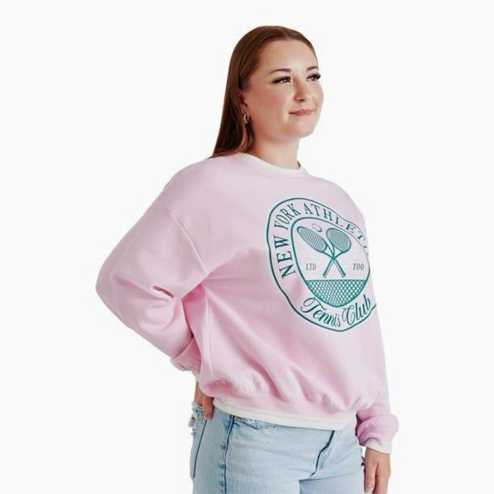 NWT Limited Too New York Tennis Club Crewneck Sweatshirt Pink - Size Small
